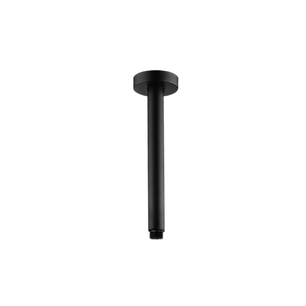 Round Black Ceiling Shower Arm 200mm - Image 2
