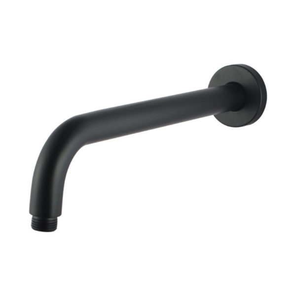 Round Black Stainless Steel Wall Mounted Shower Arm 400mm - Image 2