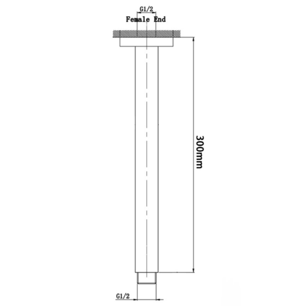 Square Black LED Rainfall Shower Head 250mm - Image 3