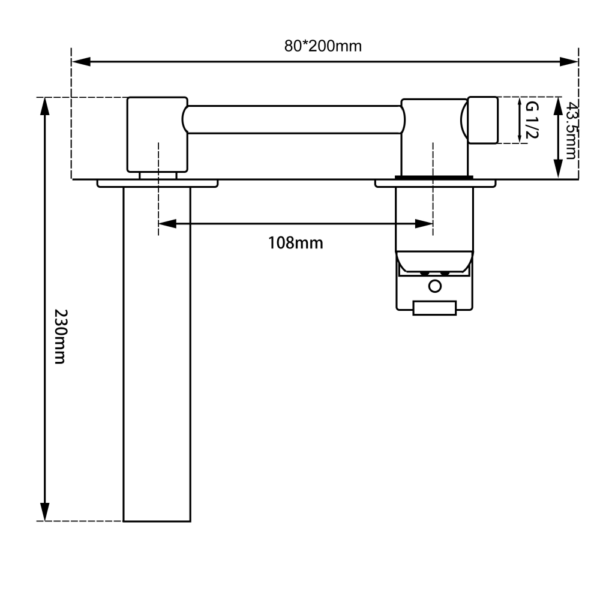 BLAZE Black Bathtub/Basin Wall Mixer With Spout - Image 3