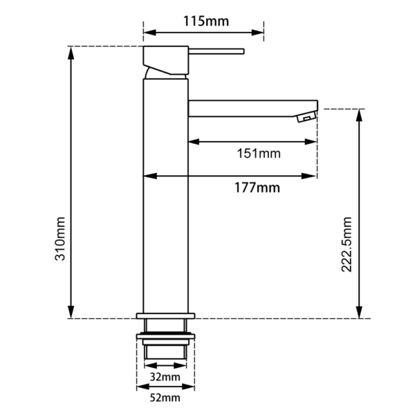 BLAZE Black Tall Basin Mixer - Image 3