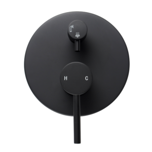 LUCID PIN Round Matte Black Shower/Bath Mixer Diverter
