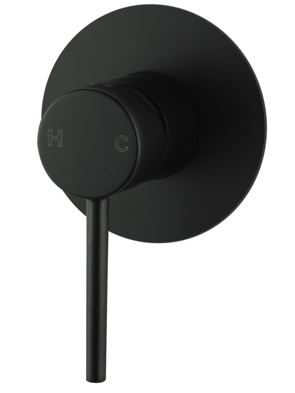 LUCID PIN Round Black Shower/Bath Wall Mixer(80mm Cover Plate)(color up) - Image 2
