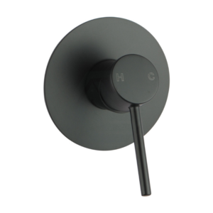 LUCID PIN Round Black Shower/Bath Wall Mixer