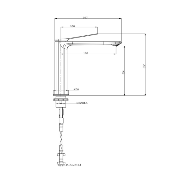 RUSHY Black Tall Basin Mixer - Image 3
