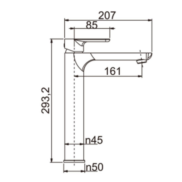 VOG Black Tall Basin Mixer - Image 3