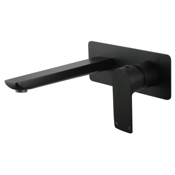 VOG Black Bathtub/Basin Wall Mixer With Spout - Image 2