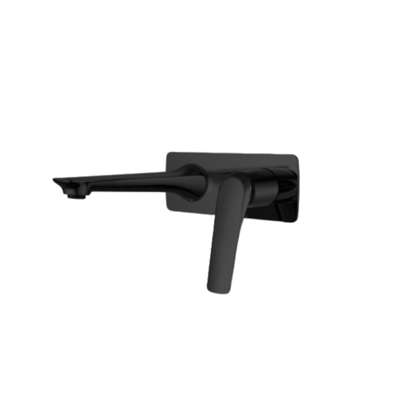 AU Square Black Bathtub/Basin Wall Mixer With Spout - Image 2