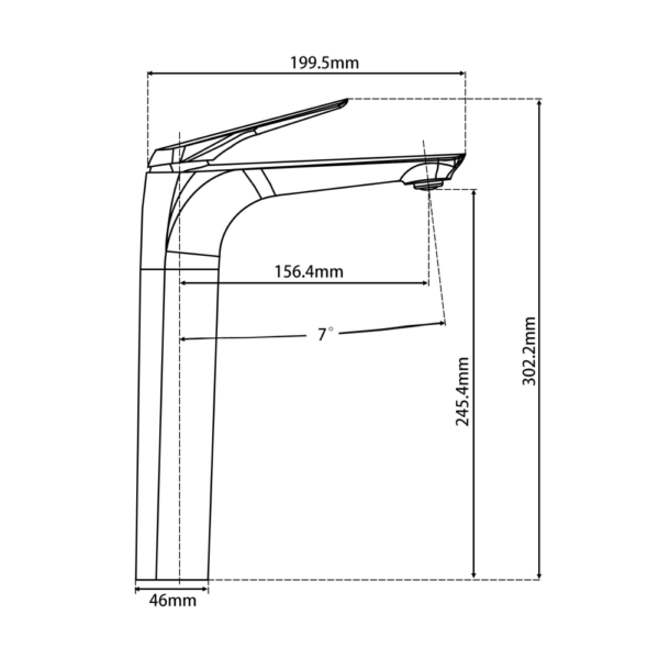 AU Black Tall Basin Mixer - Image 3