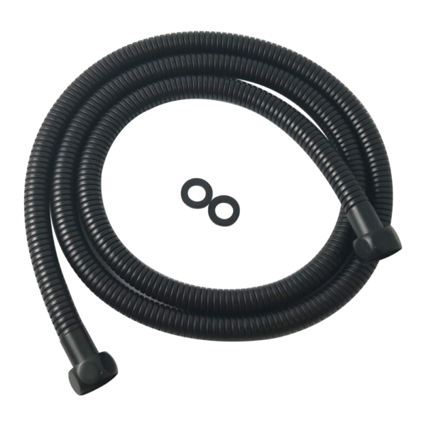 1500mm Black Stainless Steel Water Inlet/Outlet Shower Hose - Image 2