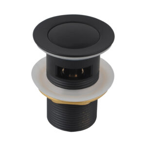 32/40mm Solid Brass Basin Pop Up Waste with Overflow Matte Black