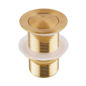 32/40mm Solid Brass Basin Pop Up Waste NO Overflow Brushed Yellow Gold