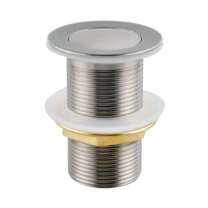 32/40mm Solid Brass Basin Pop Up Waste NO Overflow Brushed Nickel