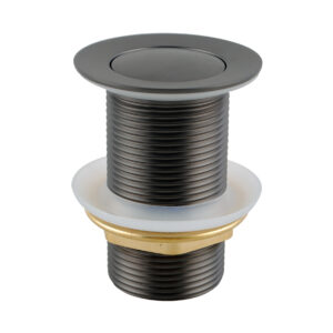 32/40mm Solid Brass Basin Pop Up Waste NO Overflow Gun Metal Grey