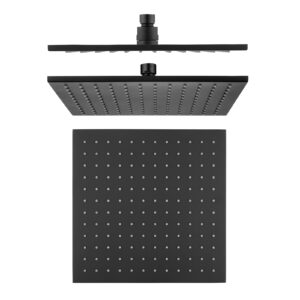 250mm Matte Black Solid Brass Shower Head