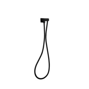 Esperia Matte Black Square Shower Holder Wall Connector & Hose