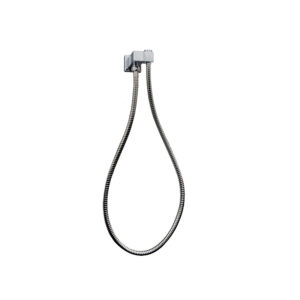 Esperia Brushed Nickel Square Shower Holder Wall Connector & Hose