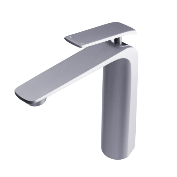 Esperia Brushed Nickel Tall Basin Mixer - Image 2