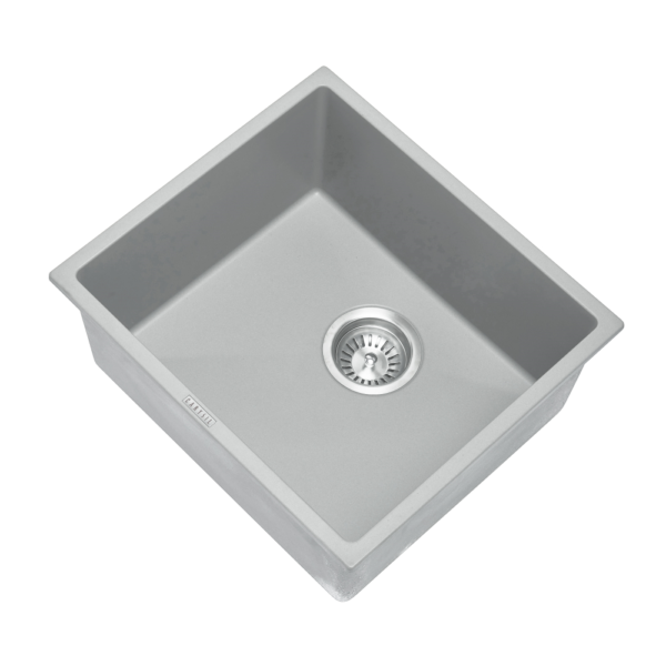 457 x 406 x 200mm Carysil Concrete Grey Single Bowl Granite Stone Kitchen/Laundry Sink Top/Flush/Under Mount - Image 2
