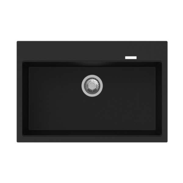 780 x 510 x 220mm Carysil Black Single Bowl Granite Stone Kitchen Sink Top/Under Mount - Image 2