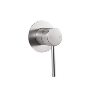 Pentro Brushed Nickel Round Shower Mixer with 65mm Thin Plate
